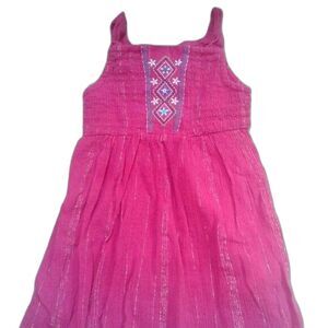 Youngland Girls Pink & Silver Flowy Sundress & Bloomers Set Toddler 24 Month